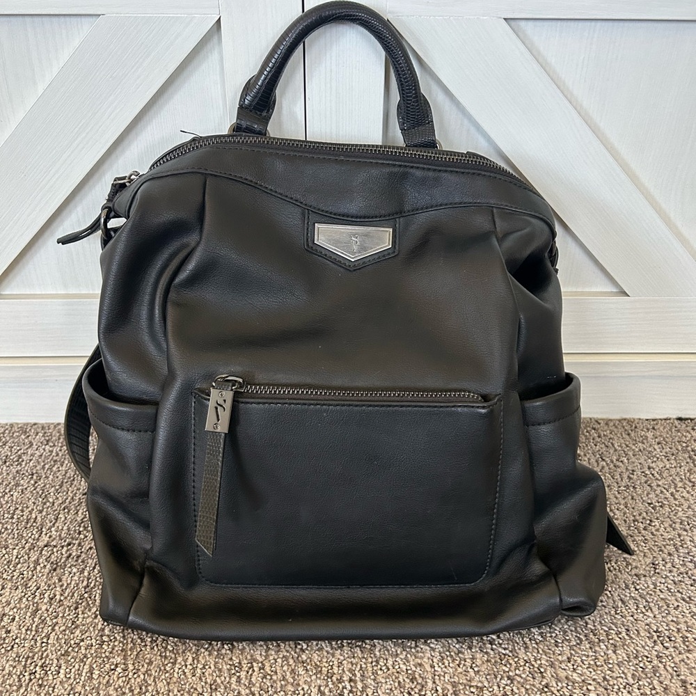 Simply Vera Vera Wang Black Faux Leather Backpack